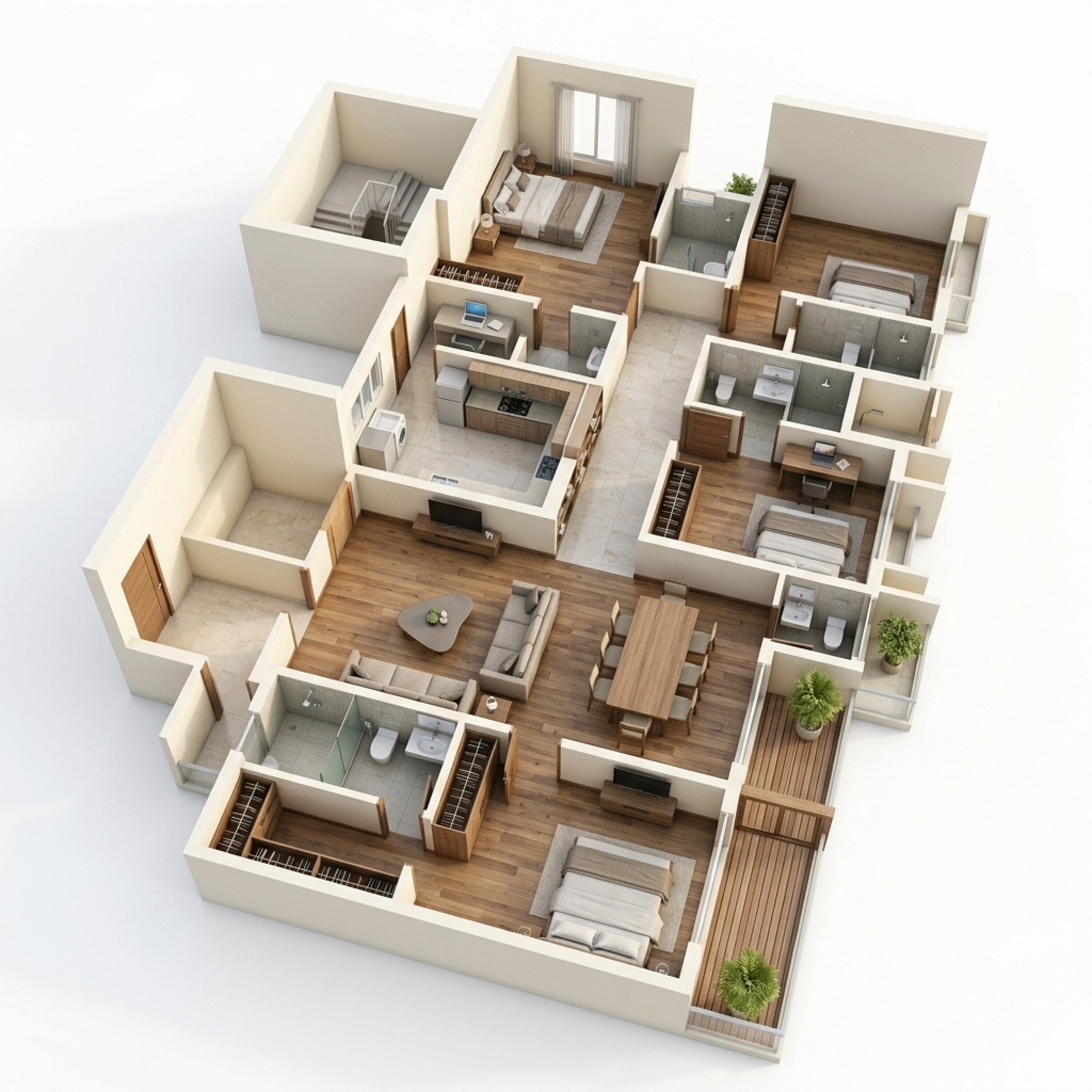 Floor plan of 4 BHK 2925 Sq. Ft. Apartment in Baashyaam Enchanted, Chennai