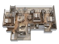 Floor plan of 3 BHK 2495 Sq. Ft. Apartment in Conscient Elaira Residences, Gurgaon