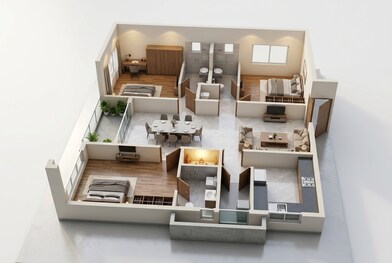 Floor plan of 3 BHK 2076 Sq. Ft. Apartment in Casagrand Evon, Hyderabad