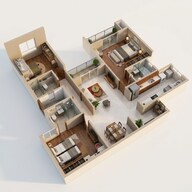 Floor plan of 3 BHK 1897 Sq. Ft. Apartment in Ebony At Brigade Orchards, Bangalore
