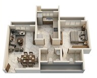 Floor plan of 1 BHK 463 Sq. Ft. Apartment in Adityaraj Greens, Mumbai