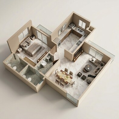 Floor plan of 1 BHK 466 Sq. Ft. Apartment in Adityaraj Greens, Mumbai