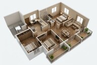 Floor plan of 3 BHK 1650 Sq. Ft. Apartment in BP DPS Palladio, Lucknow