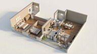 Floor plan of 2 BHK 817 Sq. Ft. Apartment in Platinum Sicily, Navi Mumbai