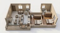 Floor plan of 2 BHK 841 Sq. Ft. Apartment in Platinum Sicily, Navi Mumbai