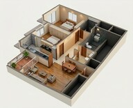 Floor plan of 2 BHK 761 Sq. Ft. Apartment in Varsha Balaji Sapphire, Navi Mumbai