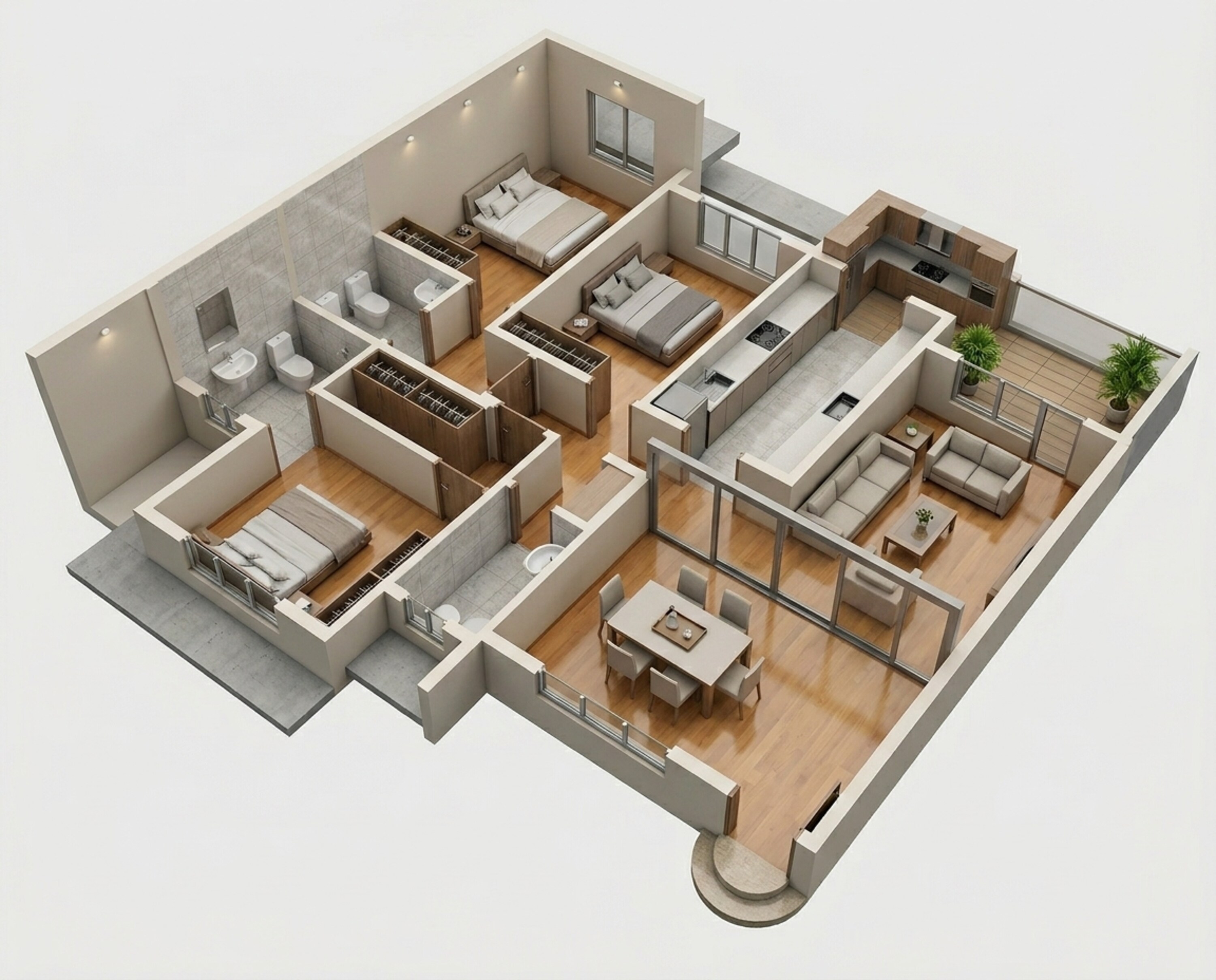 Floor plan of 3 BHK 1129 Sq. Ft. Apartment in Varsha Balaji Sapphire, Navi Mumbai