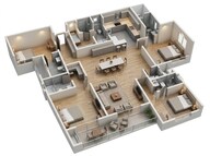 Floor plan of 4 BHK 2700 Sq. Ft. Apartment in Brigade Eternia, Bangalore