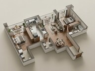 Floor plan of 2 BHK 875 Sq. Ft. Apartment in Birla Punya, Pune