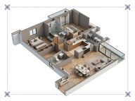 Floor plan of 2 BHK 908 Sq. Ft. Apartment in Birla Punya, Pune