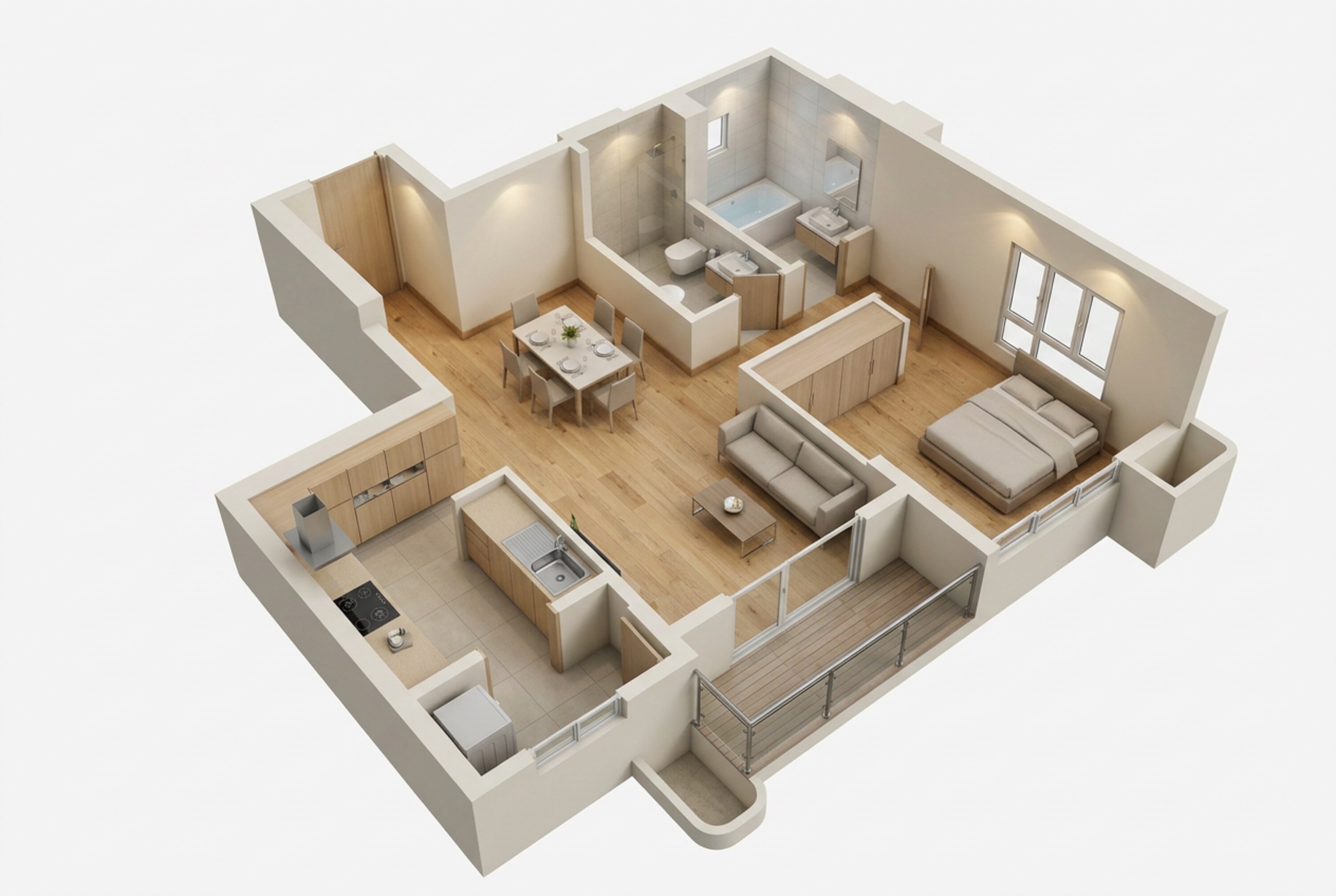 Floor plan of 1 BHK 667 Sq. Ft. Apartment in Birla Punya, Pune