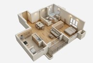 Floor plan of 1 BHK 667 Sq. Ft. Apartment in Birla Punya, Pune