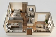 Floor plan of 1 BHK 468 Sq. Ft. Apartment in Padmanabh Shree Yogesh CHS, Thane