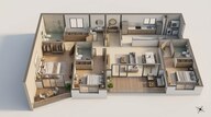 Floor plan of 3 BHK 2202 Sq. Ft. Apartment in LnT Elara Celestia, Bangalore