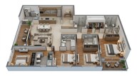 Floor plan of 4 BHK 2757 Sq. Ft. Apartment in LnT Elara Celestia, Bangalore