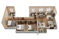 Floor plan of 3 BHK 1082 Sq. Ft. Apartment in Provident Equinox 4, Bangalore