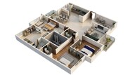 Floor plan of 3 BHK 1779 Sq. Ft. Apartment in Provident Equinox 4, Bangalore
