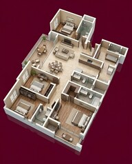 Floor plan of 4 BHK 2556 Sq. Ft. Apartment in Concorde Eleve, Bangalore