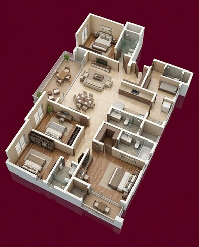 Floor plan of 4 BHK 2556 Sq. Ft. Apartment in Concorde Eleve, Bangalore