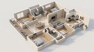 Floor plan of 4 BHK 2407 Sq. Ft. Apartment in Prestige Spring Heights, Hyderabad