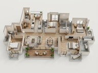 Floor plan of 4 BHK 2729 Sq. Ft. Apartment in Prestige Southern Star, Bangalore