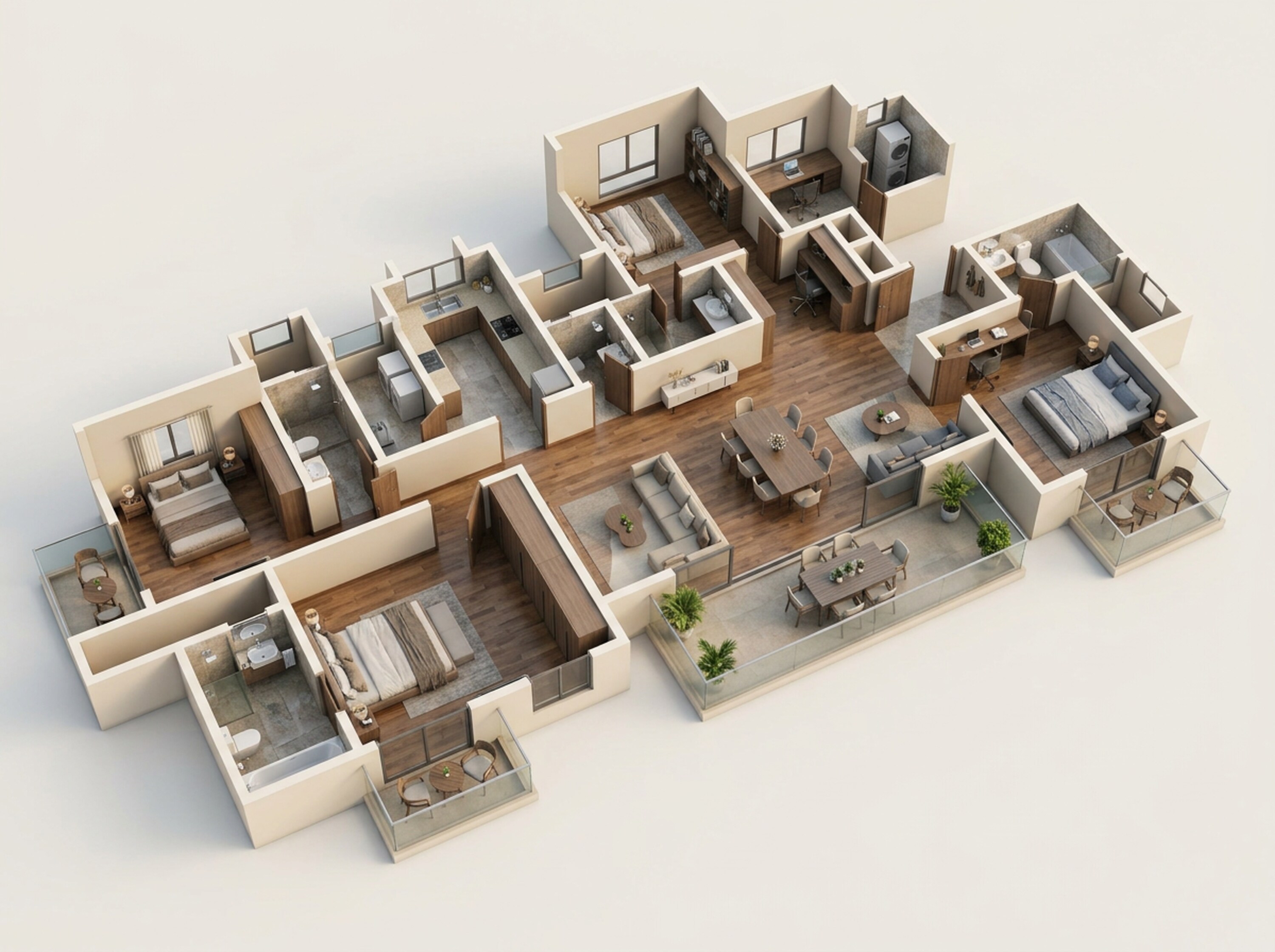 Floor plan of 4 BHK 2774 Sq. Ft. Apartment in Prestige Southern Star, Bangalore