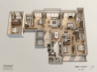 Floor plan of 4 BHK 3929 Sq. Ft. Apartment in Trump Residences, Gurgaon
