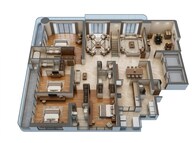 Floor plan of 4 BHK 4500 Sq. Ft. Apartment in Trump Residences, Gurgaon