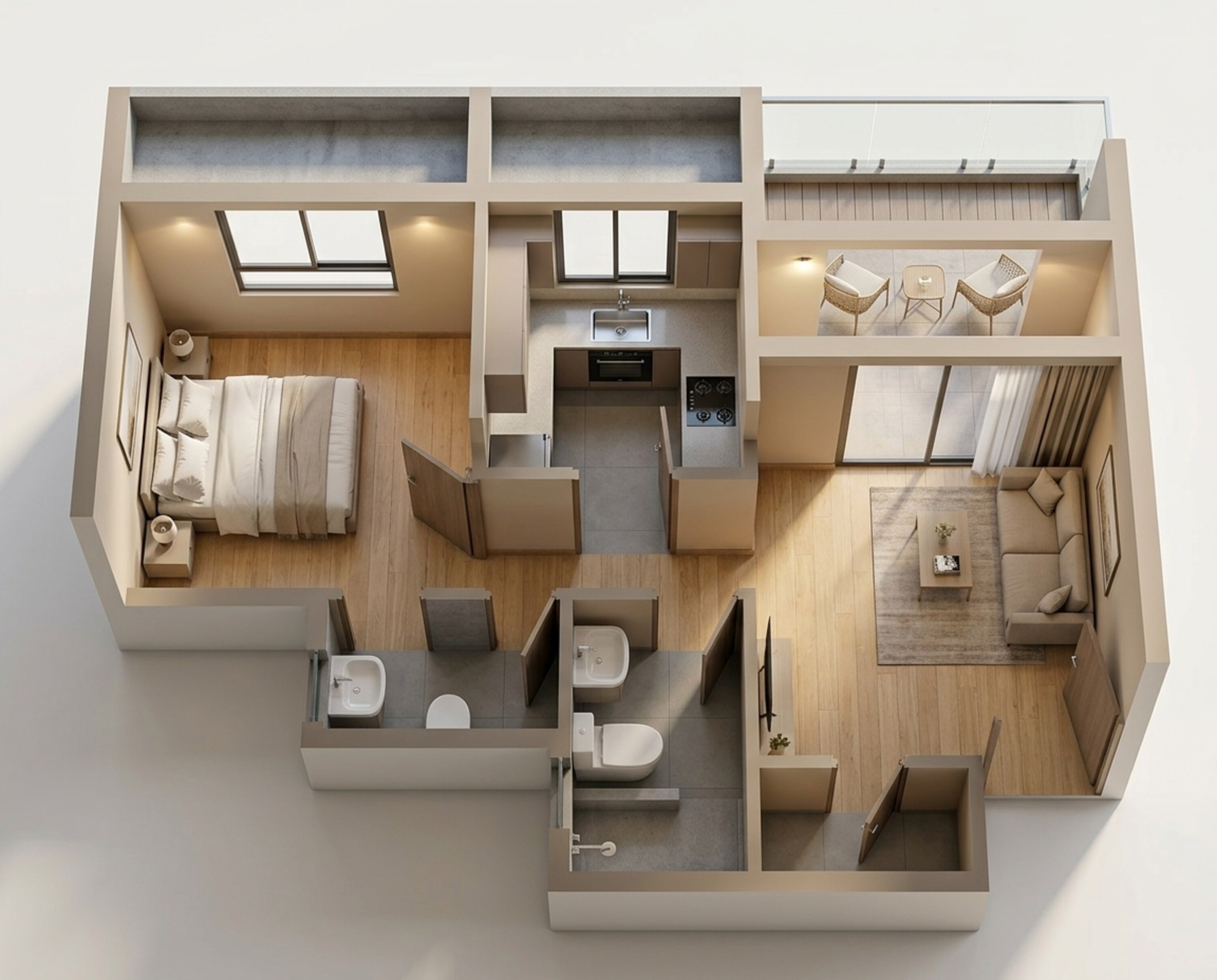 Floor plan of 1 BHK 320 Sq. Ft. Apartment in Prime Hari Priya, Navi Mumbai