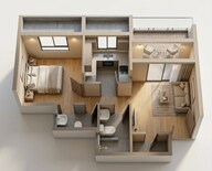 Floor plan of 1 BHK 320 Sq. Ft. Apartment in Prime Hari Priya, Navi Mumbai
