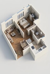Floor plan of 1 BHK 415 Sq. Ft. Apartment in Platinum Crest, Mumbai