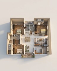 Floor plan of 3 BHK 2291 Sq. Ft. Apartment in Aparna Moonstone, Hyderabad