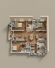 Floor plan of 3 BHK 2612 Sq. Ft. Apartment in Aparna Moonstone, Hyderabad