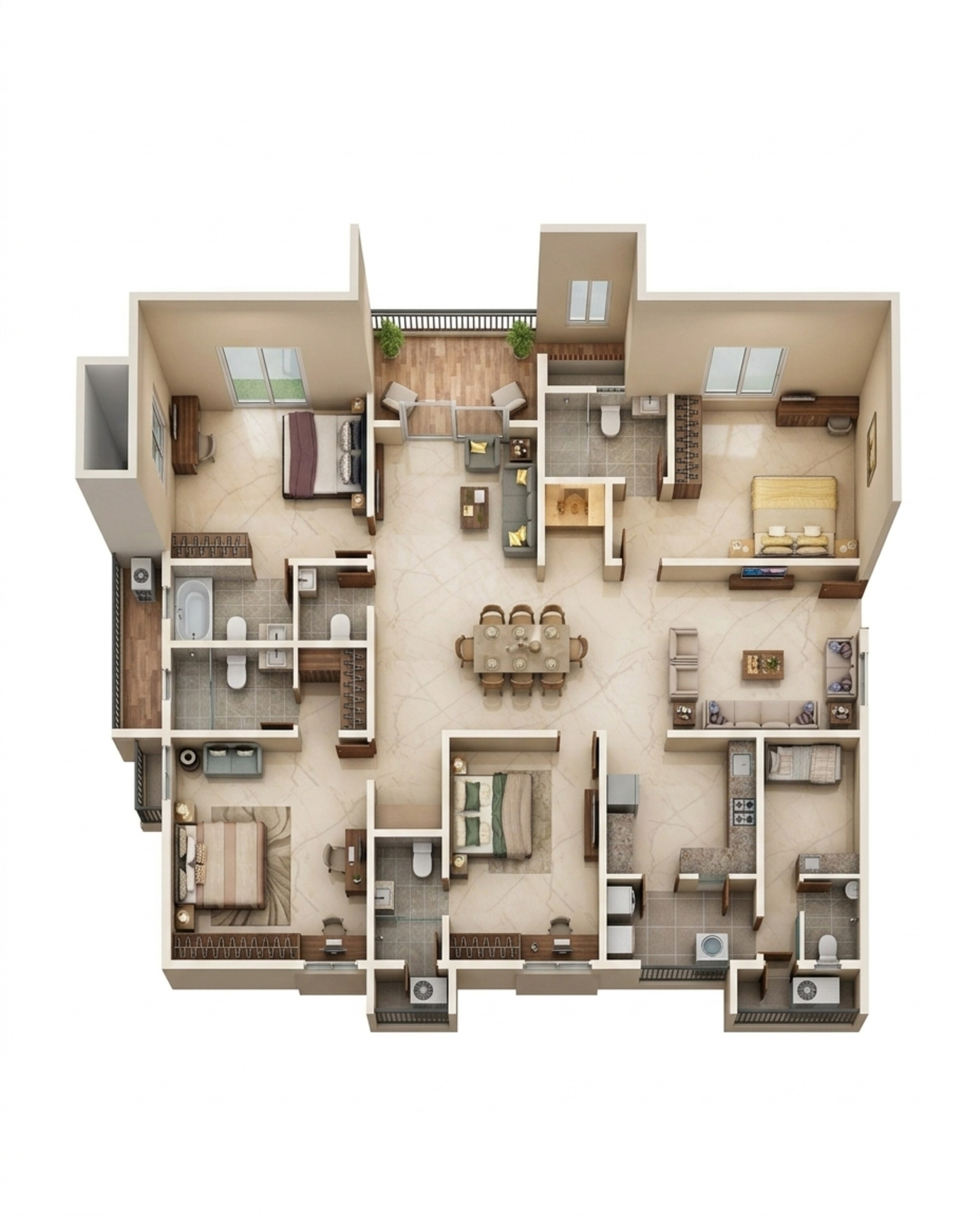 Floor plan of 4 BHK 2949 Sq. Ft. Apartment in Aparna Moonstone, Hyderabad