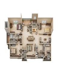 Floor plan of 4 BHK 2949 Sq. Ft. Apartment in Aparna Moonstone, Hyderabad