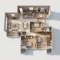 Floor plan of 3 BHK 2300 Sq. Ft. Apartment in Shalimar One World Marbella, Lucknow