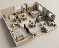 Floor plan of 3 BHK 1520 Sq. Ft. Apartment in CMR Karlan Residency, Vizag
