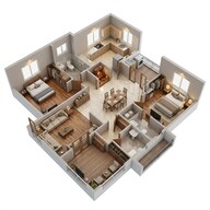 Floor plan of 3 BHK 1720 Sq. Ft. Apartment in CMR Karlan Grand, Vizag