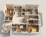Floor plan of 3 BHK 3740 Sq. Ft. Apartment in Karlan CMR One, Vizag