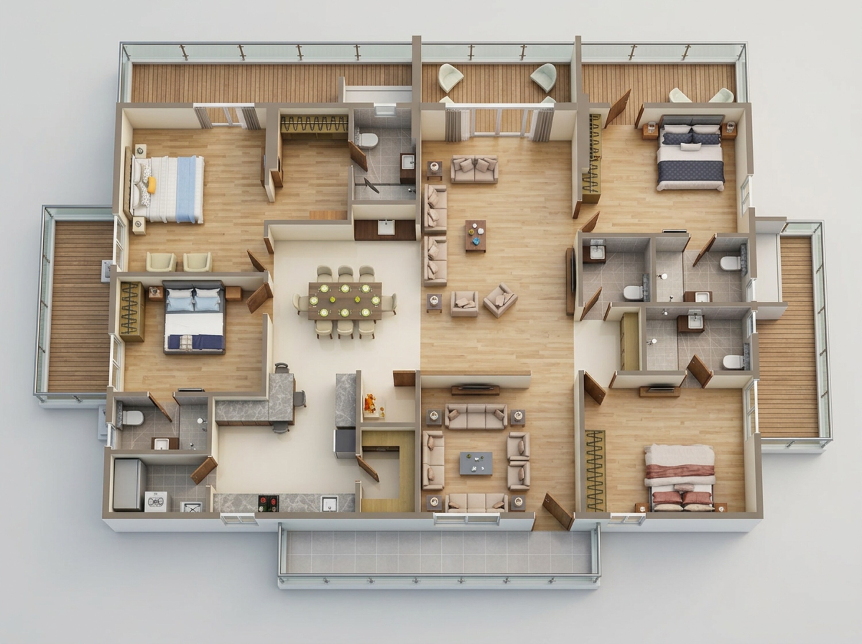 Floor plan of 4 BHK 3865 Sq. Ft. Apartment in Karlan CMR One, Vizag