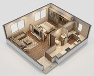 Floor plan of 1 BHK 421 Sq. Ft. Apartment in Adityaraj Tapovan, Mumbai