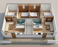 Floor plan of 2 BHK 589 Sq. Ft. Apartment in Adityaraj Tapovan, Mumbai