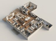 Floor plan of 3 BHK 1400 Sq. Ft. Apartment in Rustomjee Balmoral, Mumbai
