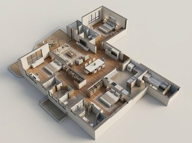 Floor plan of 3 BHK 1400 Sq. Ft. Apartment in Rustomjee Balmoral, Mumbai
