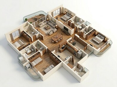 Floor plan of 3 BHK 1671 Sq. Ft. Apartment in Rustomjee Balmoral, Mumbai