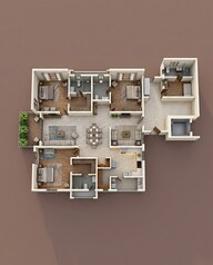 Floor plan of 3 BHK 3140 Sq. Ft. Apartment in Rajapushpa Skyra, Hyderabad