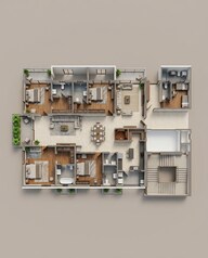 Floor plan of 4 BHK 4000 Sq. Ft. Apartment in Rajapushpa Skyra, Hyderabad