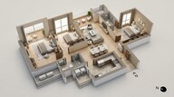 Floor plan of 3 BHK 1681 Sq. Ft. Apartment in The Prestige City, Ghaziabad
