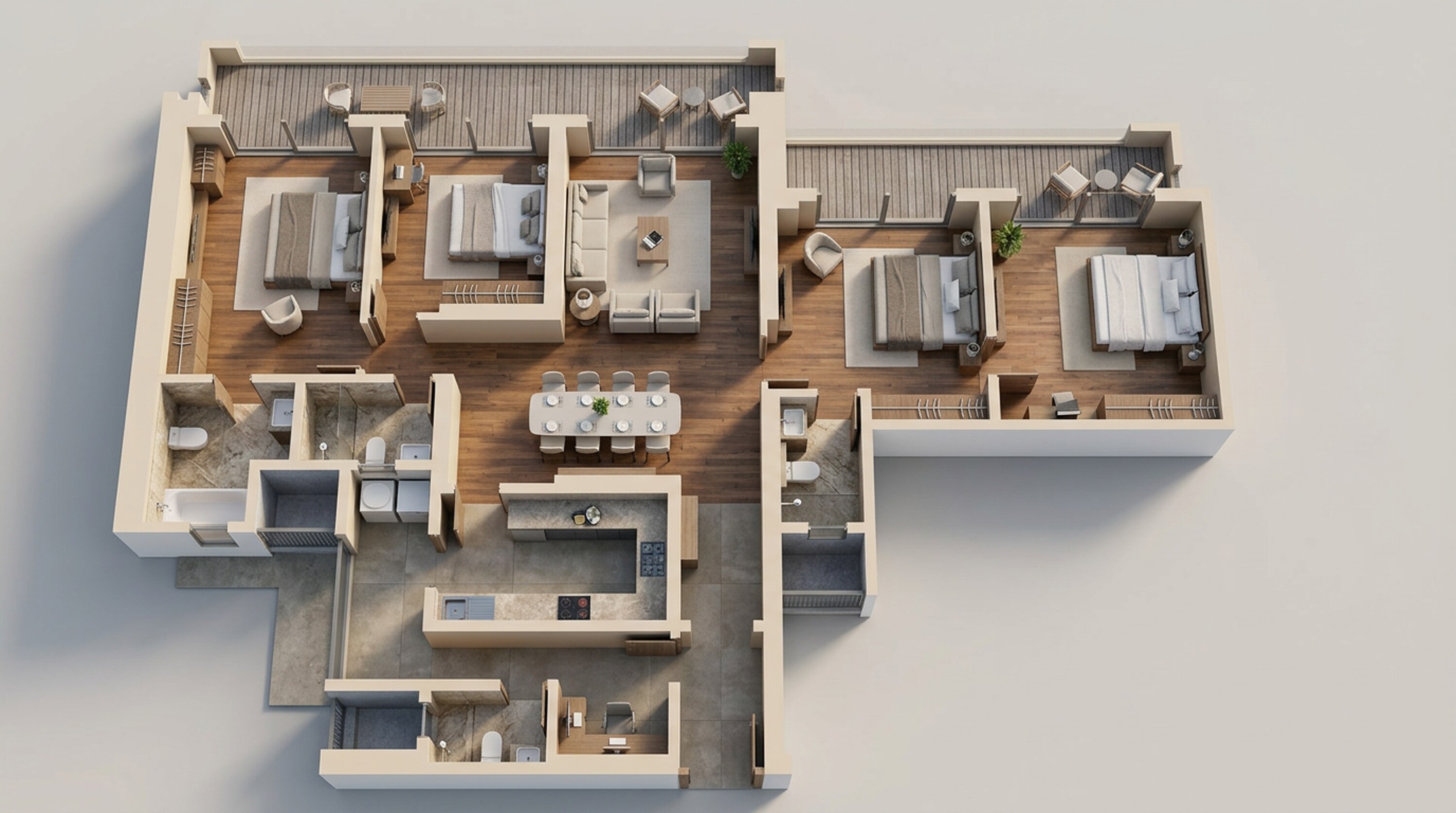 Floor plan of 3 BHK 2262 Sq. Ft. Apartment in The Prestige City, Ghaziabad