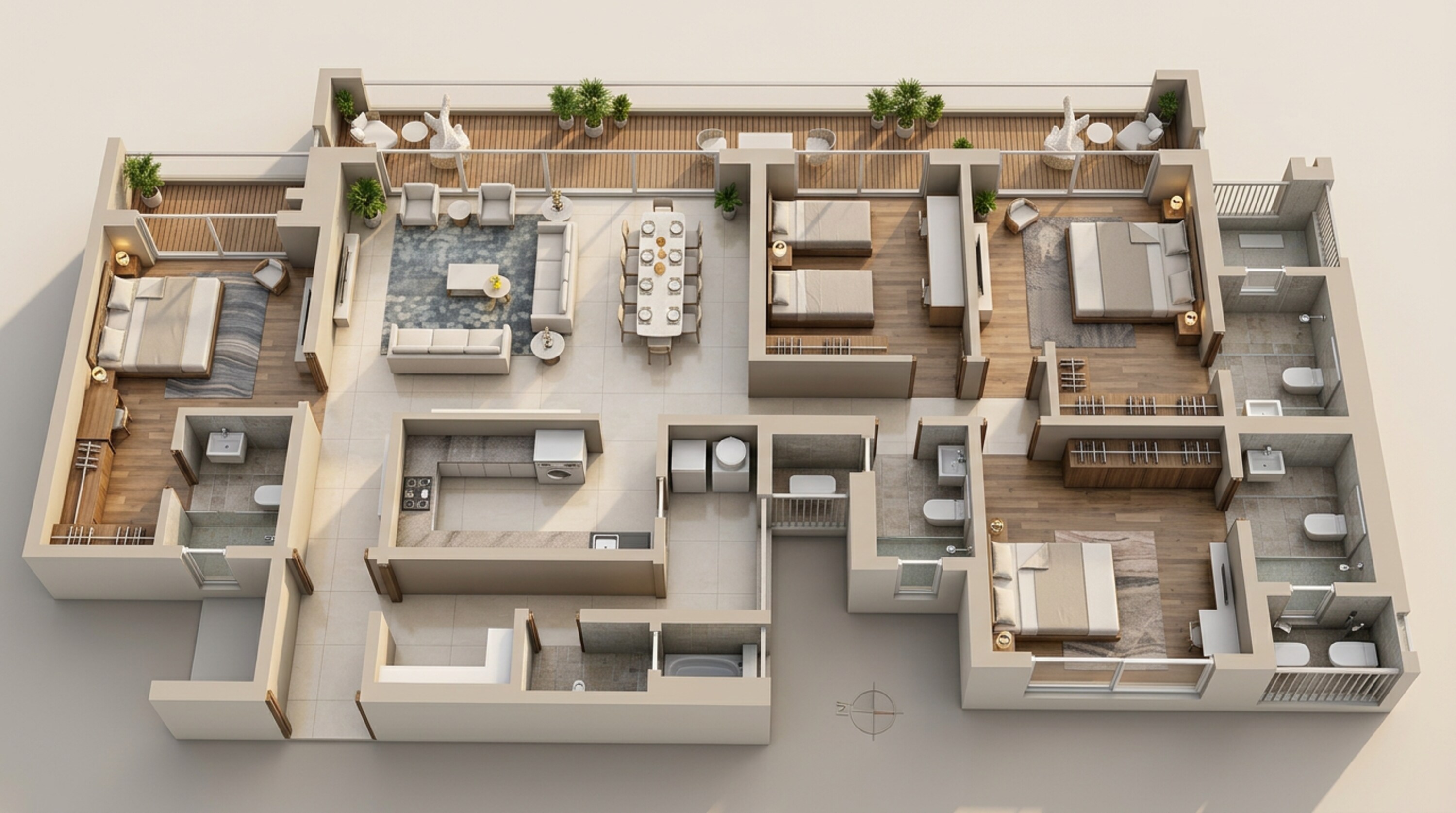 Floor plan of 4 BHK 2910 Sq. Ft. Apartment in The Prestige City, Ghaziabad
